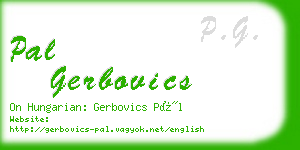 pal gerbovics business card